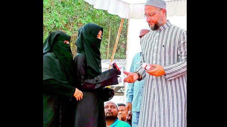 Owaisi distributes pepper sprays to students to protect themselves against ‘Shayateen’