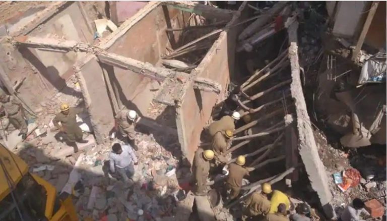 Four killed in a building collapse in North Delhi