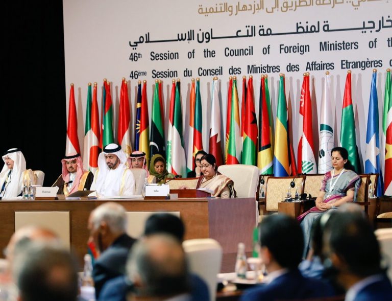 OIC resolution condemns “mass blindings” in Kashmir, while Sushma calls it “internal matter”