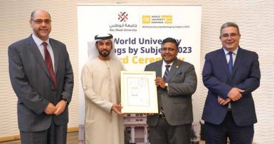 Abu Dhabi University advances in the World University Subject Rankings