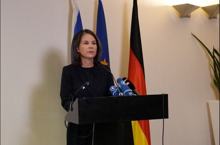 German foreign minister, in Israel, says humanitarian crisis must be contained