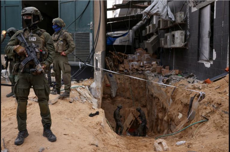 Israeli army displays tunnel beneath Al Shifa it says served as Hamas hideout