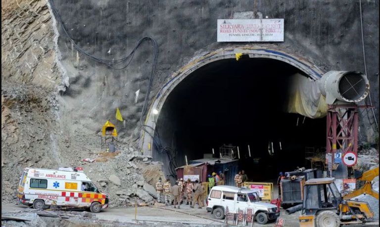 Indian rescue effort for 41 trapped in tunnel breaks through steel obstacle