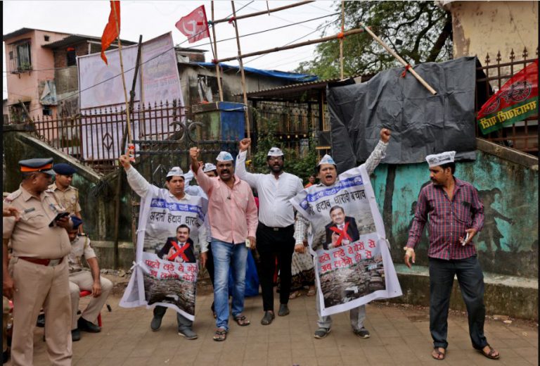 India’s opposition parties protest against Adani’s Mumbai slum overhaul plan