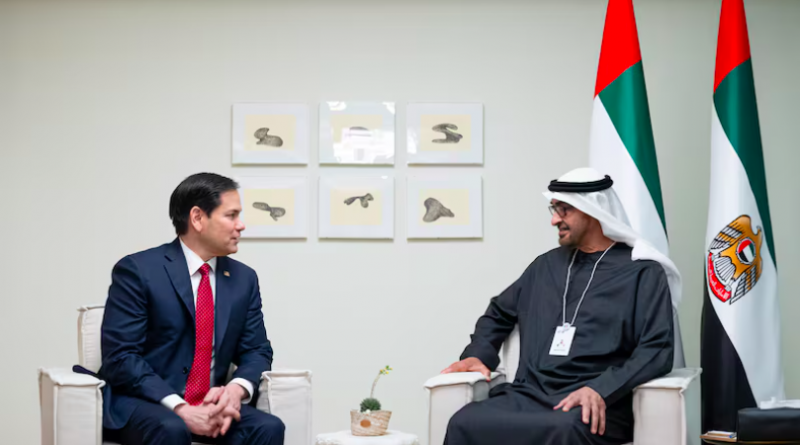 UAE President rejects Palestinian Displacement in meeting with US Secretary of State