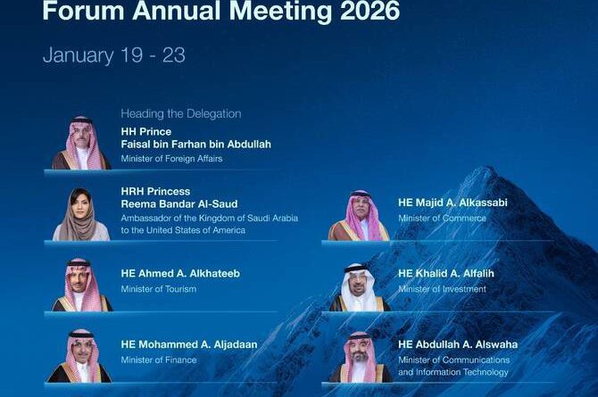 Prince Faisal leads Saudi delegation to Davos, urges global cooperation