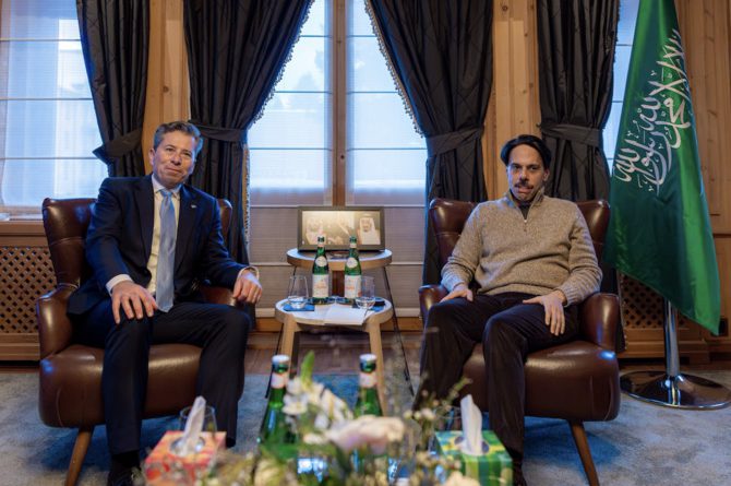 Saudi foreign minister meets UN humanitarian chief in Davos