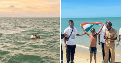 Seven-Year-Old Swimmer Crosses Palk Strait, Sets Record
